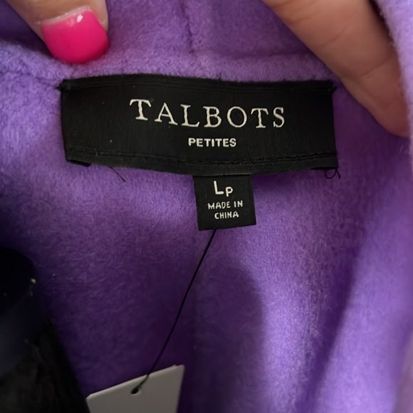 TALBOTS DOUBLE FACE WOOL PURPLE COAT JACKET Petite Large  (S678) NWT - Picture 3 of 7